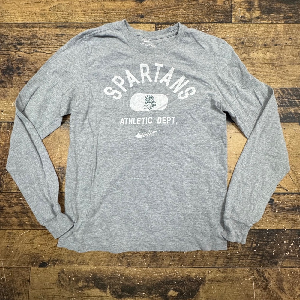 Nike‎ Spartans Athletic Dept Long Sleeve T Shirt Gray The Nike Tee Mens Size S